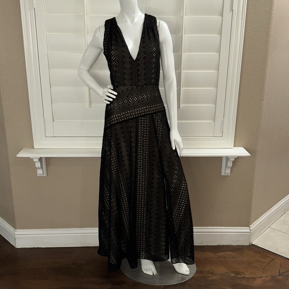 White House Black Market Eyelet Maxi Dress with Slit - Picture 1 of 11